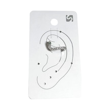 Earcuff Çelik Zirkon Taşlı Snake Figürlü Gümüş Renk Kıkırdak Küpe Gümüş