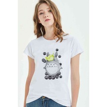 My Neighbor Komşum Totoro Baskılı Beyaz Kadın Tshirt (534308048)