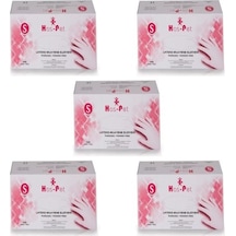 5 Adet S Beden Pudrasız Lateks Eldiven 100'lü Paket