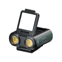 Gece Balıkçılığı İçin Şarj Edilebilir Su Geçirmez Kırmızı Işıklı Şapka Klipsli Baş Lambası Siyah Siyah