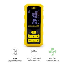 Dawreek Mesafe Ölçer H01 Yellow 80 Metre Dijital El Tipi Mesafe Ölçüm Cihazı