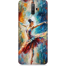 Oppo A9 2020 Uyumlu Soyut Balerin Desenli Silikon Kılıf