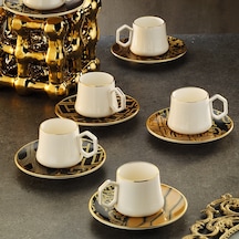 Sandro Moreno 1453 Kariye Double Geometrik Gold 12 Parça 6 Kişilik Kahve Fincan Takımı 120 Ml Çok Renkli