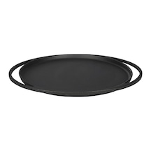 Lava Döküm Yuvarlak Pizza Krep Pankek Tavası Çap Ø 28cm. Döküm Demir Yekpare Çift Kulplu Siyah