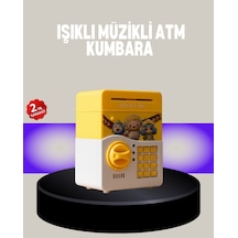 Sarı Şifreli Eğitici Çocuk Kumbarası Otomatik Para Girişli