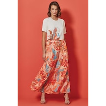 Kloş Çok Renkli Vual Etek Çok Renkli