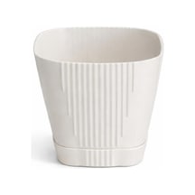 Omnipazar So-zb03 Zambak Dekoratif Plastik Saksı 3.4 Litre No:3 Kirli Beyaz 113