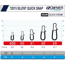 Owner 72815 Silent Quick Snap Rapala Klipsi (489822729)