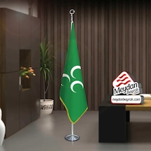 Yeşil Üç Hilal Sancak Bayrak -ofis -makam-toplantı Odaları -direkli -saçaklı Makam Bayrağı 1