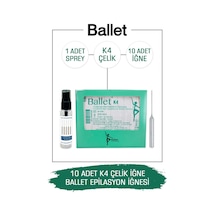 Ballet K4 Gümüş Epilasyon İğnesi Çelik İğne 10'lu