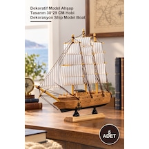 5 Adet Ahşap Gemi Dekoratif Model Ahşap Tasarım 30 29 Cm Hobi Dekorasyon Ship Model Boat 2