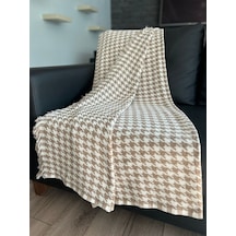 Lüks Pamuklu Koltuk-Çekyat Örtüsü Kahverengi 170X220 Çift Taraflı