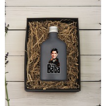 Bk Gift Kişiye Özel The Baba Karikatürlü Antrasit Tasarım Cam Şişe Kolonya 200 ML 5