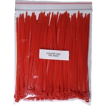 Plastik Kablo Bağı Kırmızı 2,5 x 100 mm Cırt Kelepçe 100 Adet