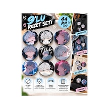 Till Rozet Seti 9 Lu Alien Stage 44 Mm İğneli Anime Rozet Çanta Ceket Şapka Diğer