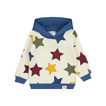 Civil Boys Renkli Yıldız Baskılı 2-5 Yaş Sweatshirt - Mavi İndigo