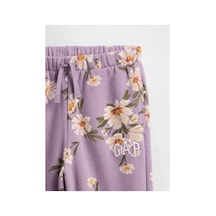Kız Çocuk Relaxed Gap Logo Jogger Eşofman Altı Mor