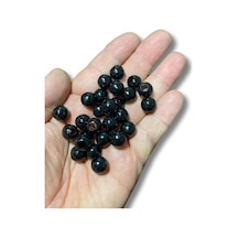 10 Mm 100 Adet Dekoratif Plastik Kuzu Boncuğu - Siyah Renk -geniş Delikli