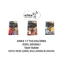 Anka Özel Resim Baskılı Kayın Ağacı Özel Üretim 17 Sesli Kalimba