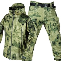 Yeşil Erkek Askeri Üniforma Kamuflaj Ceket Ve Ordu Savaş Multicam Gömlek Taktik Avcılık Paintball Pantolon Seti