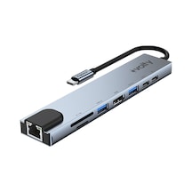 Type-c Çoğaltıcı Hub 8 İn 1 4k Hdmı, 100w Pd, Ethernet, Sd/tf, Usb 3.0 V301001 Standart
