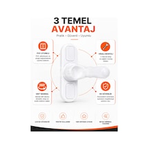 Pvc Pimapen Kapı Pencere Emniyet Kilidi Beyaz Çocuk Güvenlik Mandalı 1 Adet + 2 Vida