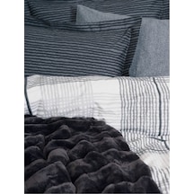 Cotton Box Çift Kişilik Trim Battaniyeli Nevresim Takımı Smooth Siyah Siyah