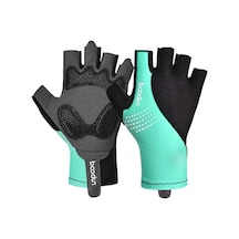 Siyah-mavi Yollarda Bisiklet Eldiveni L: Silikon & Sbr Baskılı, Şok Emici, Dayanıklı Outdoor Spor Eldiveni