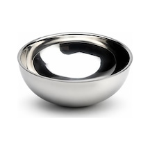 Paslanmaz Çelik Çift Katmanlı Çerez Kasesi 10 Lu Set 11,5 Cm Isı Yalıtımlı Çelik Kase Kahvaltılık Çorba Çerez Meyve Yoğurt Servis Kasesi Kaymaz Dayanıklı Metal Mutfak Kasesi Açık Beyaz