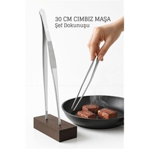 Zenvac Paslanmaz Çelik Şef Cımbızı 30 Cm Mutfak Maşası Kızartma Maşası Zenvac29 Renkli
