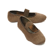 Kadın Peluş Babet Lastikli Kahve Furiva Kahverengi