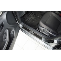 Jetta 4 Carbon Fiber Kapı Eşiği Yazısı Sticker Boya Koruma Beyaz Yazı