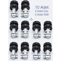 Cam Balkon Metal Teker 10ad. 5 Ad. Kertili + 5 Ad. Düz