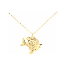 925 Ayar Gümüş Balık Charm Kolye, Sarı 426861618