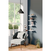 Yankı-BYEG 4lü 20 cm Mat Beyaz Mdf Mini Duvar Rafı Çiçeklik