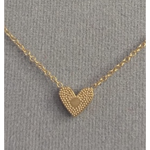 Beren Aksesuar Stainless Steel Mini Çelik Kalp Kolye Gold