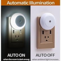 Aputue Duvara Monte Led Gece Lambası, Alacakaranlık Sensörlü, 0.5w Duvar Fişli Gece Lambası, Koridor, Merdiven, Mutfak, Banyo İçin, 6&apos Lı Paket Yuvarlak Tasarım Açık Lacivert