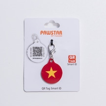 Yıldız Desenli Qr Tag Evcil Hayvan Künyesi İsimlik Pet Tag Köpek Künyesi Kedi Künyesi Qr Kodlu Künye Kırmızı