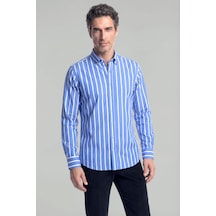 Bisse Regular Fit Uzun Kol Erkek Pamuk Mavi Gömlek Gmczg250021 D35 Mavi