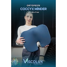Coccyx Ortopedik Oturma Minderi - Visco Kuyruk Sokumu Minderi Hemeroid Mavi 44x36x9,5 Diğer