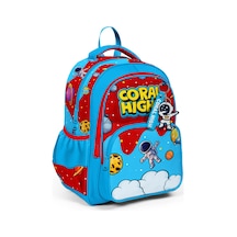 Coral High Kids Astronot Uzay Desenli Üç Bölmeli Okul Sırt Çantası 33245 Kırmızı