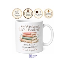 My Weekend Is All Booked Baskılı Kitap Kurdu Kelime Oyunu Kupa Bardak Hediye Beyaz / Çok Renkli
