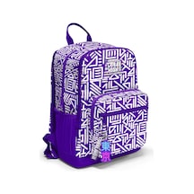 Coral High Mor Beyaz Geometrik Desenli Okul Sırt Çantası 23683 Beyaz - Mor