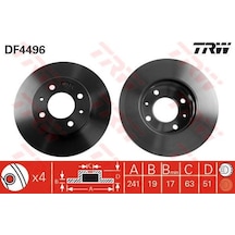 TRW DF4496 FREN DİSKİ ÖN ACCENT MILENYUM ADMIRE 00-06  HAVALI 241