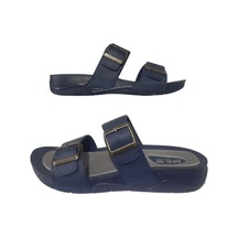 Alc Eren Erkek Lacivert Çift Tokalı Ortopedik Taban Günlük Terlik Lacivert