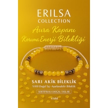 Sertifikalı Aura Kapanı   Bilekliği - Sarı Akik Terah Çok Renkli