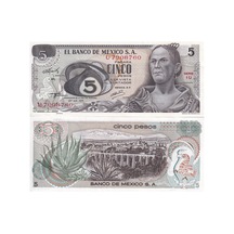 Meksika 1971 Yılı 5 Pesos Yabancı Kağıt Para Çil Unc Koleksiyon Para