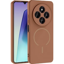 Redmi 14c Kılıf M-safe Şarj Özellikli Klfs Meta Kapak - Kahverengi Kahverengi