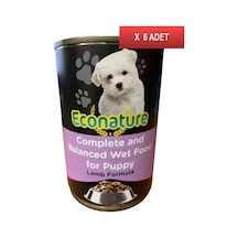 Econature Kuzu Etli Konserve Yavru Köpek Maması 6 x 400 G