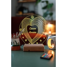Anneler Günü, Sevgiliye Kalp Çiçek 16 Renk Kumandalı 3d Gece Lambası